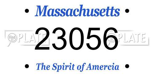 23056 Massachusetts License Plate