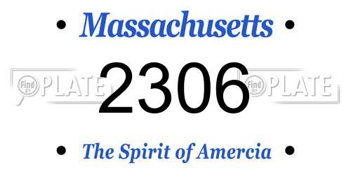 2306 Massachusetts License Plate