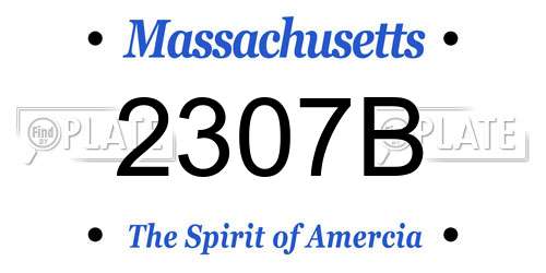 2307B Massachusetts License Plate