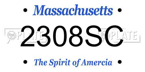 2308SC Massachusetts License Plate