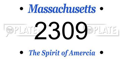2309 Massachusetts License Plate