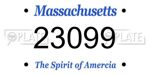 23099 Massachusetts License Plate