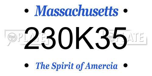 230K35 Massachusetts License Plate