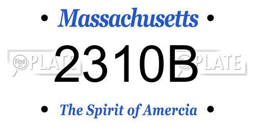 2310B Massachusetts License Plate