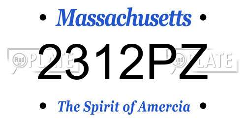 2312PZ Massachusetts License Plate