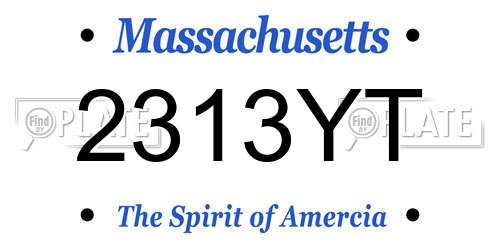 2313YT Massachusetts License Plate