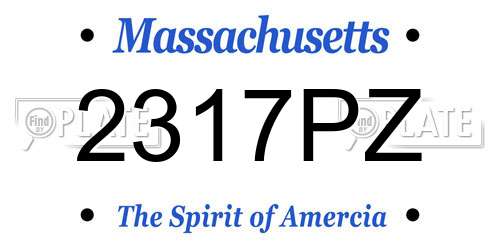 2317PZ Massachusetts License Plate