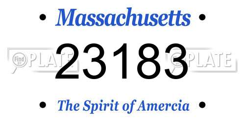 23183 Massachusetts License Plate