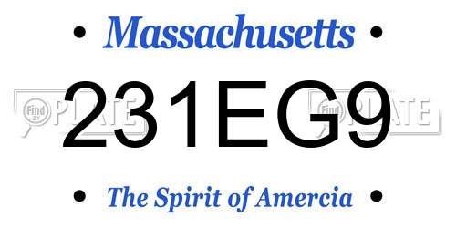 231EG9 Massachusetts License Plate