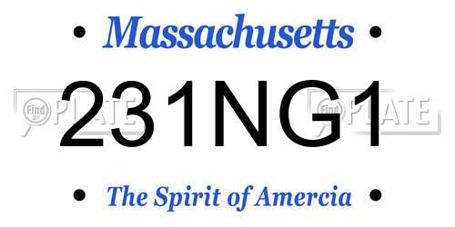 231NG1 Massachusetts License Plate