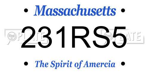 231RS5 Massachusetts License Plate