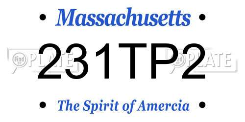 231TP2 Massachusetts License Plate