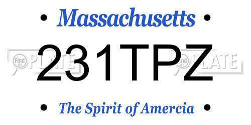 231TPZ Massachusetts License Plate