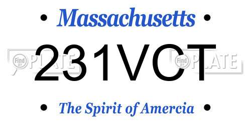 231VCT Massachusetts License Plate
