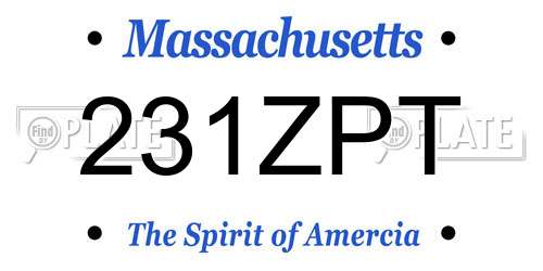 231ZPT Massachusetts License Plate
