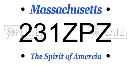 231ZPZ Massachusetts License Plate