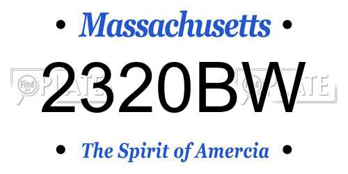 2320BW Massachusetts License Plate