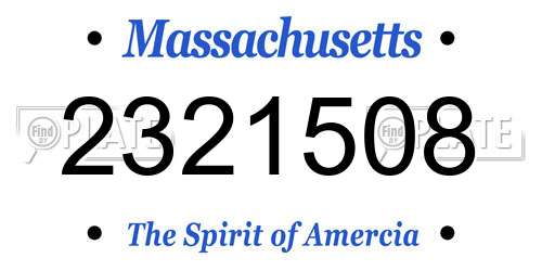 2321508 Massachusetts License Plate