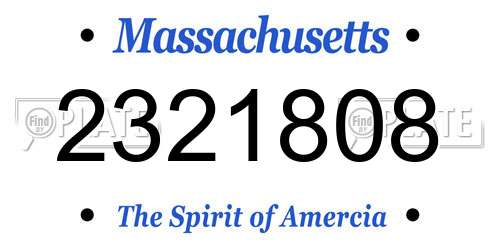 2321808 Massachusetts License Plate