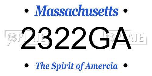 2322GA Massachusetts License Plate