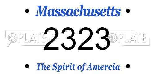 2323 Massachusetts License Plate