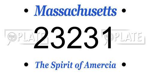 23231 Massachusetts License Plate