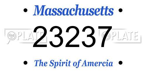 23237 Massachusetts License Plate