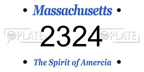 2324 Massachusetts License Plate