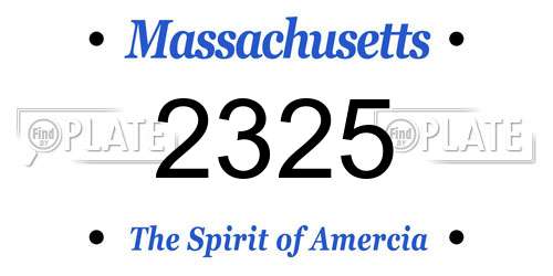 2325 Massachusetts License Plate