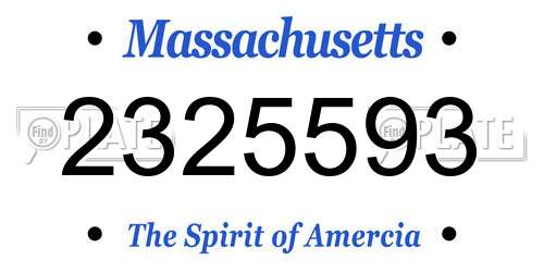 2325593 Massachusetts License Plate
