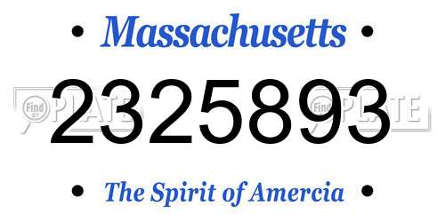 2325893 Massachusetts License Plate