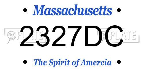 2327DC Massachusetts License Plate