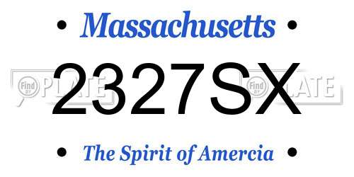 2327SX Massachusetts License Plate