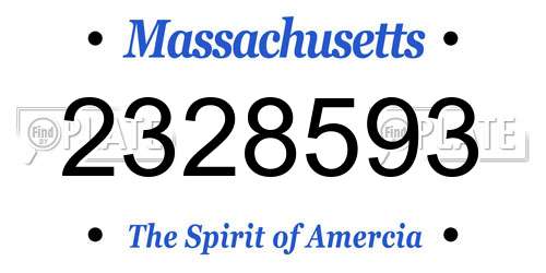 2328593 Massachusetts License Plate