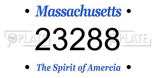 23288 Massachusetts License Plate