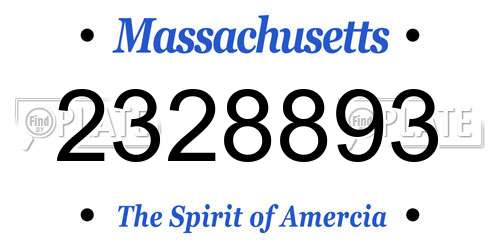 2328893 Massachusetts License Plate
