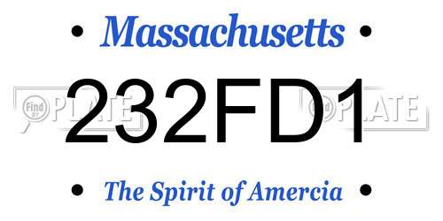 232FD1 Massachusetts License Plate