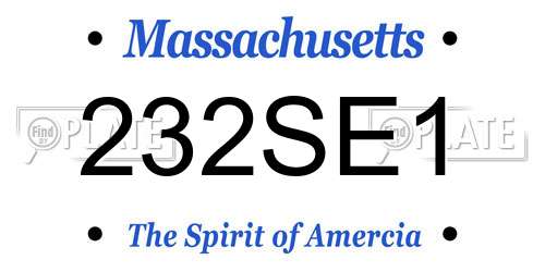 232SE1 Massachusetts License Plate