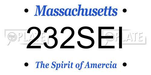232SEI Massachusetts License Plate