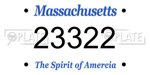 23322 Massachusetts License Plate