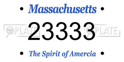 23333 Massachusetts License Plate