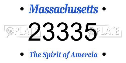 23335 Massachusetts License Plate