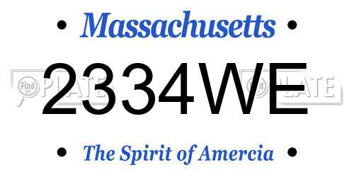 2334WE Massachusetts License Plate