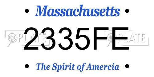 2335FE Massachusetts License Plate