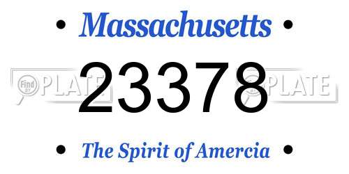 23378 Massachusetts License Plate