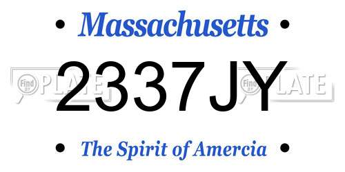 2337JY Massachusetts License Plate