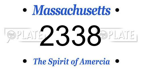 2338 Massachusetts License Plate