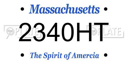 2340HT Massachusetts License Plate