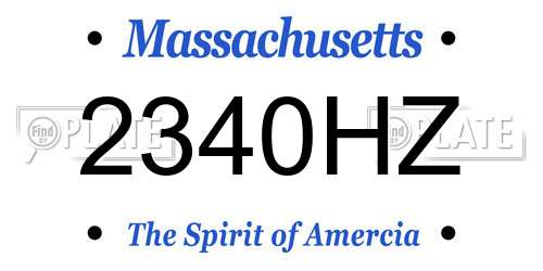 2340HZ Massachusetts License Plate