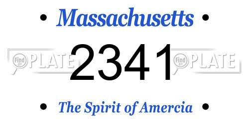 2341 Massachusetts License Plate